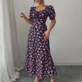 Women's Summer Maxi Dress Elegant Casual Puff Sleeve